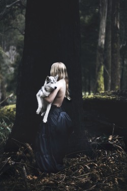 Her first companion was a lost wolf pup.