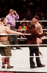 John why are you running away from Punk?! I so wish I was Stephanie here!