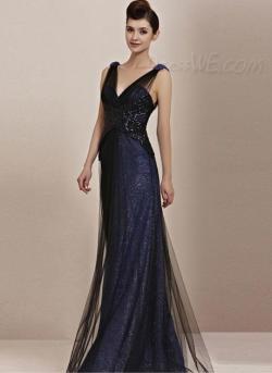 dresswe:  Elegant A-Line Deep V-Neck Beading Floor Length Evening/Prom Dress All here—&gt;http://www.dresswe.com/elegant-dresses-101847/ 