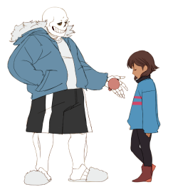 happyds:  some UT draws from.. a while ago actually   That Sans is how large I imagine him to be :3
