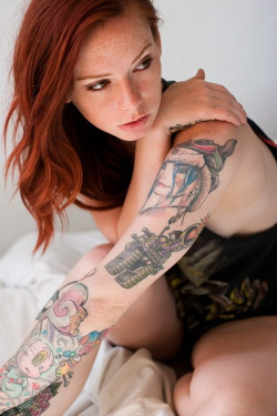 alwaysaroused:  Hattie Watson  An inked up redhead for you, Sir.