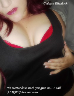 My name is Goddess Elizabeth. I am a lifestyle domme. My kik - passivelove101 &hellip; My time is precious - TRIBUTES ARE REQUIRED FOR CHAT&hellip; offer one in your initial message or you will be automatically ignored. I would love to find more boys