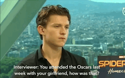 teamnowalls: charadreemurr:  tomandharrisongifs:  tomandharrisongifs:   Request: Tom Holland defending his partner’s pronouns.   Reminder that cis people can reblog this too!!  this is so surreal, is this a set of fake gifs of like tom holland defending
