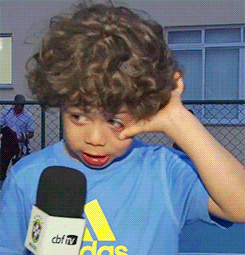 Enzo Vieira interviewed at the Brazil NT training  Enzo: “I scored a goal.”  Reporter: “How many goals did you score?” Enzo: “Five.” Reporter: “How many did he?” Enzo: “My dad? Just one.”    (Thanks to Isabel for translation help!)