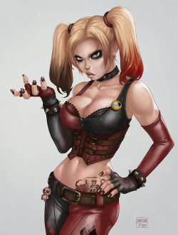 Sexynerdyheroes:  Harley Quinn - Arkham City | By Dandonfuga 