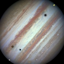Jupiter Triple-Moon Conjunction #nasa #apod #jupiter #moon #io #europa #callisto #solarsystem #science #space #astronomy
