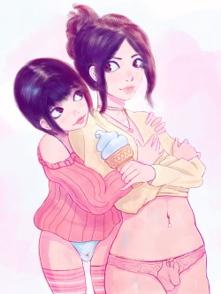 causticcrayon:Just two femboys sharing some ice cream.