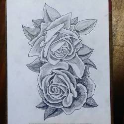 Got some roses to do tomorrow.  Thank youuu.  #roses #flowers #blackandgrey #drawing  (at Raven&rsquo;s Eye Ink)