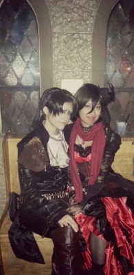jadesinger:  My girlfriend and I as Steampunk Levi and Mikasa :3 (shesliterallysoperfectwow) 