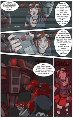 zaun-derground:  Comic Borderlands - Gaige is now available! 12 Full Color Pages of Robot Tentacle goodness! This ended up being practice for the next 2 comics I will be starting after I return from Con- which is *drum roll* Kat x Velkoz Sequel and Robot