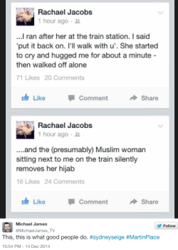 micdotcom:  Australians fight Islamophobia amidst hostage crisis with #IllRideWithYou  In the midst of the ongoing hostage crisis in downtown Sydney, Australians are showing the world they’re not caving to racism or Islamophobia.  On Monday, an armed