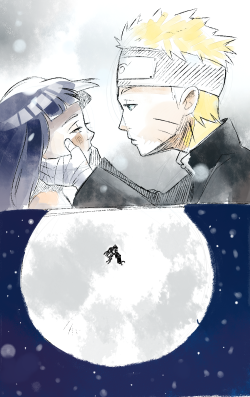 ladie-bug:  I head Iruka cries at the wedding, I want to see Iruka cry!  Also MOON-KISSU~ All anyone has to do is look up and see Naruto and Hinata making out in front of the moon. 
