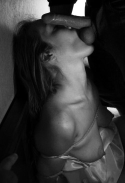 my-naughty-lunchbox:  ➳ღ  Tied tightly, backed up against the wall with your fist tight in my hair holding my mouth fully against your balls as you demand that I suck.