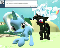 asktrixandberry:  Trixie: Trixie should tease Ender more often. M: Just to let you all know, Ender is biting his lip.  X3!!