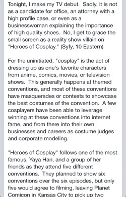 lynxshadowstalker:  knightless:  jellybabiesandjammiedodgers:  Via Amy Schley  In case we needed further proof that Heroes of Cosplay was crap….  When I first heard this show advertised, I was really excited.  Finally, cosplayers getting a show that