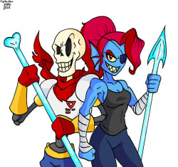 Seeing as Undertale is coming to the Switch, I drew my two favourite characters from the game, Papyrus and Undyne. I bought Undertale on the PC a while ago, but I’ll definitely buy it again on Switch. 