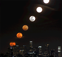 kixxinq:  Moon rise captured over Los Angeles 