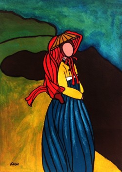 t0mbs:  Woman in Hanbok “Wistful” by Yvette Wohn 