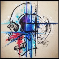 a-i-m-l:  Prisma skull #Prisma #sketching #skulldrawing