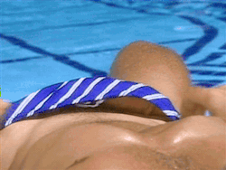 2bnaked:  You know those jet streams along the side of pools? Well most swimmers know how to use them!!