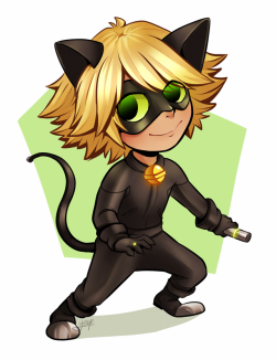 yeyeliz:  Cat Noir in Wind Waker style!   MAYBE KINDA SORTA :’D WW has a very timeless cel-shaded style, I think I went overboard with the coloring. I guess could also be a Chibi!Cat Noir?  OH WELL. it was still fun to do &lt;3 