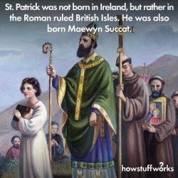 howstuffworks:  ☘️ Happy St. Patrick’s Day! ☘️ Not only did Saint Patrick not drive the snakes out of Ireland (there never were any), but he was also not originally Irish. The holiday actually is in honor of his death on March 17, 460 A.D. in