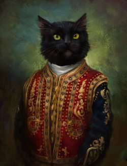 steampunktendencies:  Regal Cats in Oil by