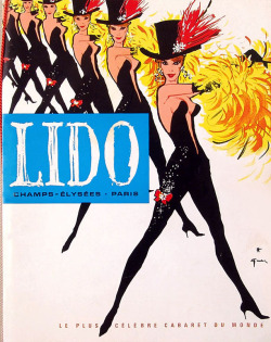 burleskateer:Cover design to the souvenir program from the 1957-edition of the famous ‘LIDO’ burlesque show; located on the Champs-Elysées, in Paris..