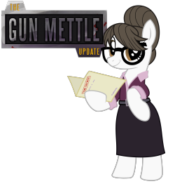 avastindy:  Here are two versions of my Pony Parody of the TF2 Gun Mettle Update main menu screen. On top is Mayor Mare’s assistant, Ink Well; and on the bottom is Mrs. Pauling as a Pony. 