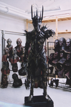 costumefeverrr:  Sauron’s armour worn in The Lord Of the Rings  I can totally recognize some of those masks&hellip; bottom left is the orc who tried killing Mary and Pippin in the forest.