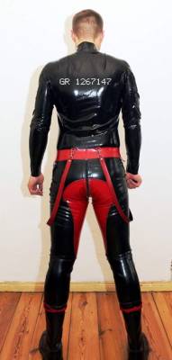 punkerskinhead: Great rubber gear Unit GR 1267147 shut down. Iâ€™m hard already just from looking at him. So fucking hot! Look at that carefully crafted body, waiting completely frozen for someone to activate him, so he can do what he was programmed to
