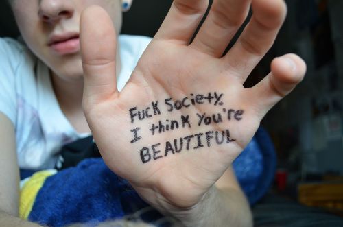 4u-stin:  4u-stin:  Fuck society’s view on being “beautiful.” Each and everyone of you are beautiful, so don’t let anyone tell you differently. Guy, girl, straight, gay, trans, black, white, and every other different type of person you can think