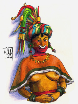 dapart:  Lady 3 Eagle. From the Codex Zouche Nuttall (pg.7). She is a Mixtec Lady, and wears her quechquemitl with the points to the side rather in front and back. This style of wearing the quechquemitl is still seen today among the Mazahuas in Iztlahuaca