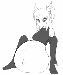 Yukikaze Pannetone enjoying the feeling of her very large meal.&mdash;&mdash;&mdash;&mdash;-September Patreon Sketch 4/5If youâ€™d like to stay up-to-date on my work, or get a sketch of your own, come check me out on Patreon!Links: - Patreon - Ekaâ€™s