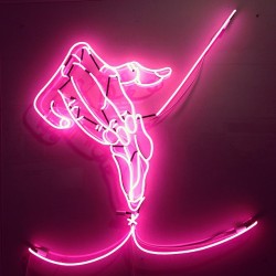 girlsandguns:  @ragingleisure and my collab neon piece! Come see it tonight at #gynolandscape #sexy @americanapparelusa  Maude Lebowski: Does the female form make you uncomfortable, Mr. Lebowski? The Dude: Uh, is that what this is a picture of? Maude