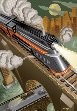 rfsnyder:  Art Deco Train Poster 