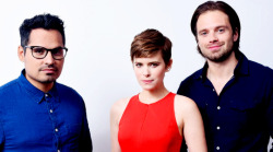 fysebastianstan:  Michael Pena, Kate Mara and Sebastian Stan from ‘The Martian’ pose for a portrait during the 2015 Toronto International Film Festival at the TIFF Bell Lightbox on September 11, 2015 in Toronto, Canada. (Photos by Jeff Vespa/Getty