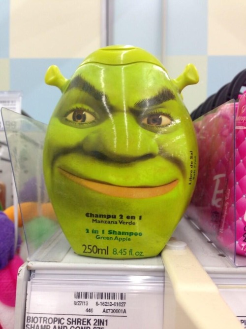 ziggzaggoon:  imagine using this shampoo in the shower and staring at shrek’s hazel eyes as he watches you in the nude