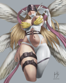 javiermtzspace:Angewomon | Personal fanartHere killing ghosts from past year, I promised this illustration of angewomon and here is. I hope you really like it.Remember, you can support me just sharing this post in your social networks.See you soon with