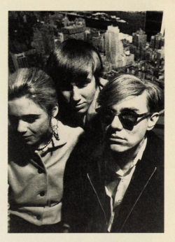 onlyediesedgwick: The artist (Andy Warhol) and friends (Edie Sedgwick and Chuck Wein) attend the premiere party, held at the Empire State Building, for Andy Warhol and John Palmer’s 8-Hour film titled “Empire.” Photographed by David McCabe on March