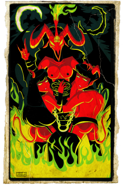 Had this idea in my head for a few weeks, and I finally decided to make it. Tried my best to make it look like a mix of the devil tarot card and the classic image of baphomet. ALSO, obviously tried to make it sexy for some reason. o3o