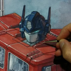 oilwrench:  hectortrunnec: Last tiny details ✍️ #optimusprime #commission  - #watercolor #transformers #autobots #illustration #fanart #robot #mecha #drawing https://www.instagram.com/p/BnqoBCvlbmk/?utm_source=ig_tumblr_share&amp;igshid=1i4pwg3b1uchd
