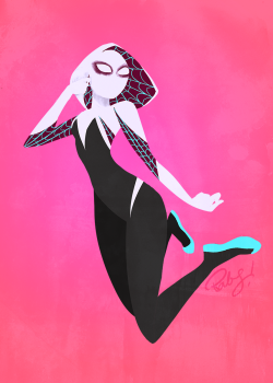 babsdraws:  Spidergwen!! The second coolest superhero costume out right now. ;)  Damn, this has got to be one of the coolest designs out there now. I might doodle some fanart for this character. 