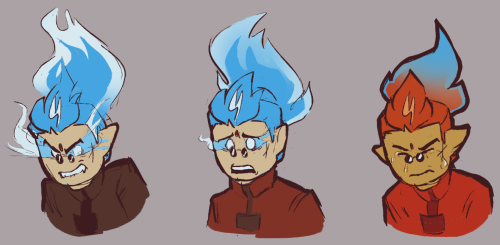 theyarentelves:  Feeling things, trying really hard to get out of art blockMonkie Kid just came out so I got brain rotalso also proud owner of blue son au, where red son’s true fire of smadhi hasnt been seen in the show and it’s actually blue.. yeah