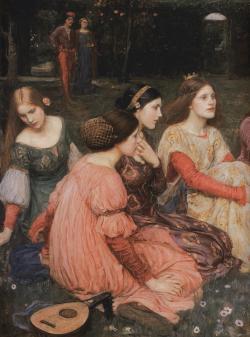 letheane-deactivated20200121:  John William Waterhouse, The Decameron, 1916, [detail] 