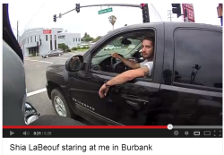 spookynanners:  shockybabes:  voodoopoet:  shockybabes:  You’re driving down the street There’s no one around and you’re stuck at a red light Out of the corner of your eye, you spot him Shia LaBeouf  Trying to drive far from Shia LaBeouf He’s