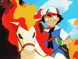 itshouldbewhonotthat: nvclearbomb: How is he not catching fire?  Because the ponyta trusts him did you even watch the fucking episode 