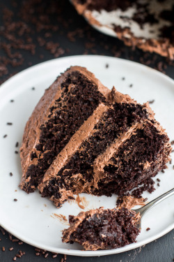 fattributes:  Simple Chocolate Birthday Cake with Whipped Chocolate Buttercream 