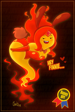 fandoms-females:art_jam__fire_bunny_by_javidluffy ( CM #14 - Wish they were still canon )  flame bunny~ &lt; |D&rsquo;&ldquo;