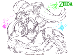 turtlechan:  Line art commission of great fairy from Legend of Zeldaseems that lately i’m drawing a lot of Zelda characters, in fact i have a couple of wips of princess Ruto &amp; Midna between some other pendant commissions